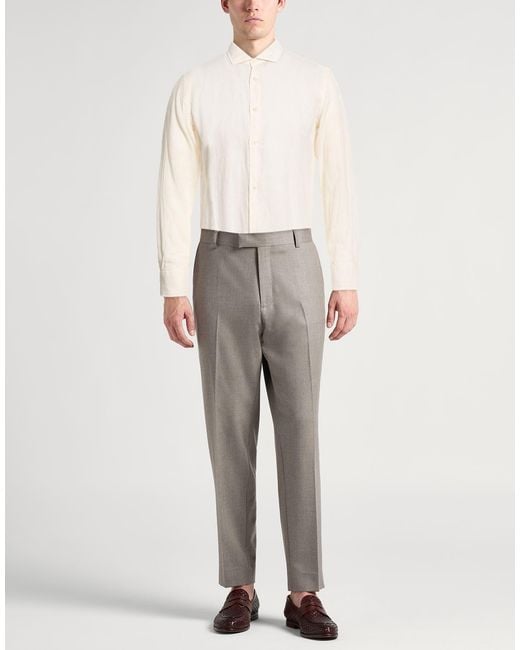 Fedeli White Shirt Linen for men