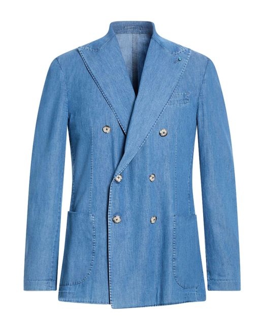 Giampaolo Blue Blazer Cotton for men