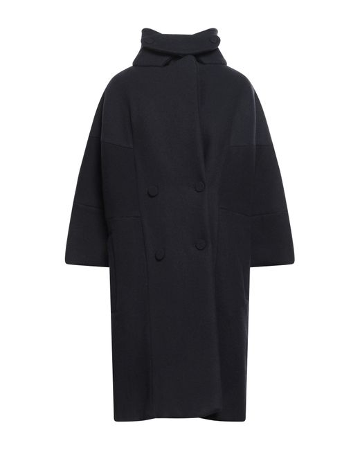 Dries Van Noten Blue Midnight Coat Wool, Polyamide