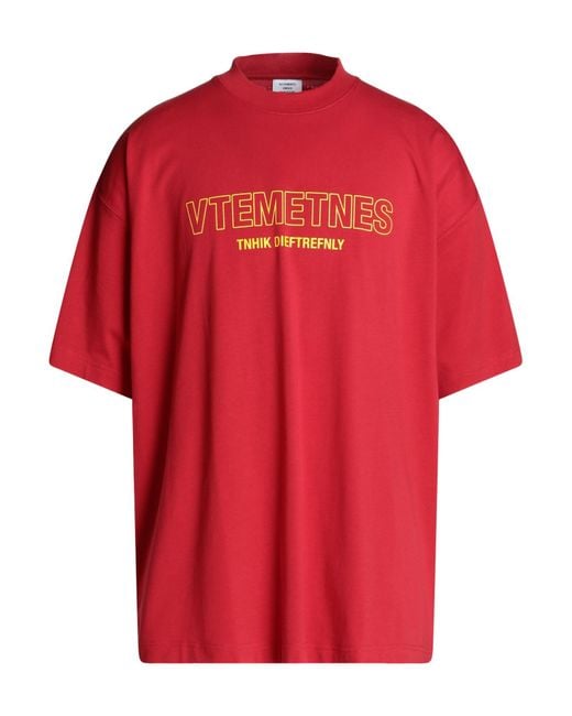Vetements Red T-shirt for men