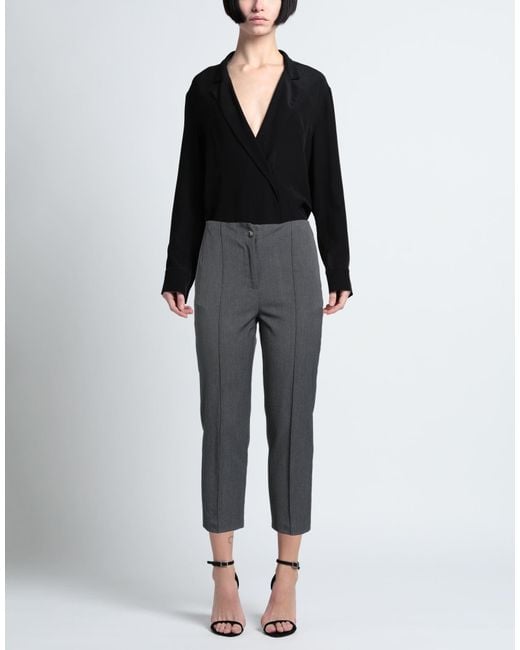 ALESSIA SANTI Gray Pants Polyester, Viscose, Elastane