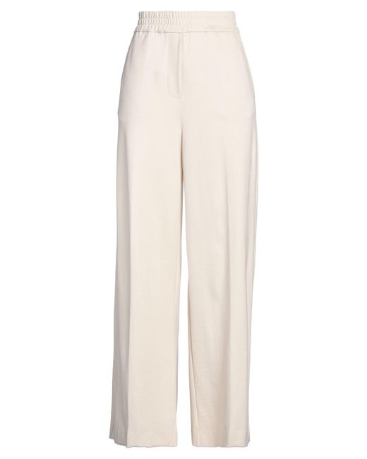 MEIMEIJ White Pants Viscose, Polyamide, Elastane