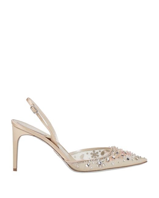 Rene Caovilla White Pumps Textile Fibers