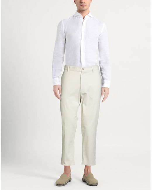 MARSĒM Natural Collection Ivory Pants Cotton, Elastane for men