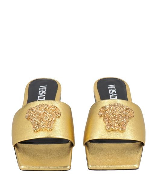 Versace Metallic Sandals Leather