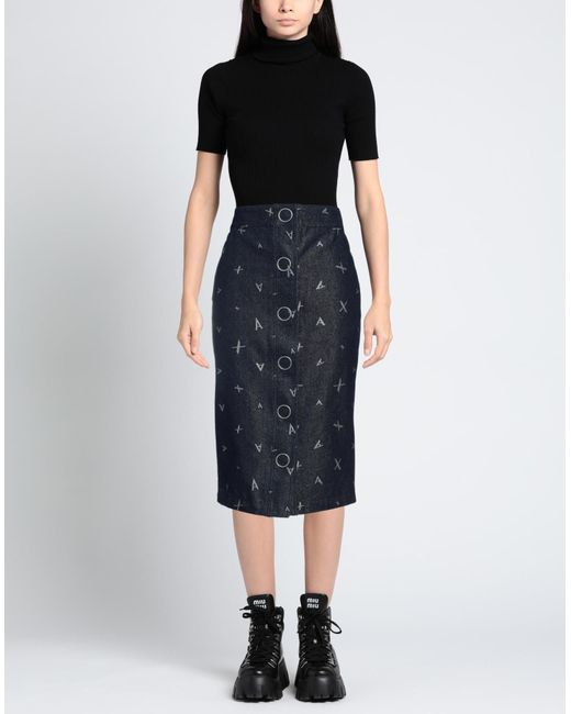 Armani Exchange Blue Denim Skirt