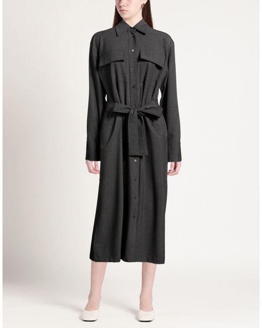 NINA 14.7 Black Midi Dress Polyester, Viscose, Elastane