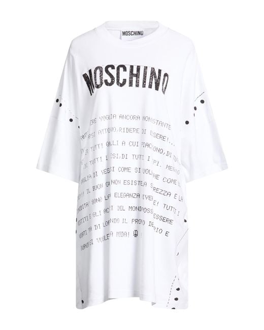 Moschino White Couture Mini Dress Cotton