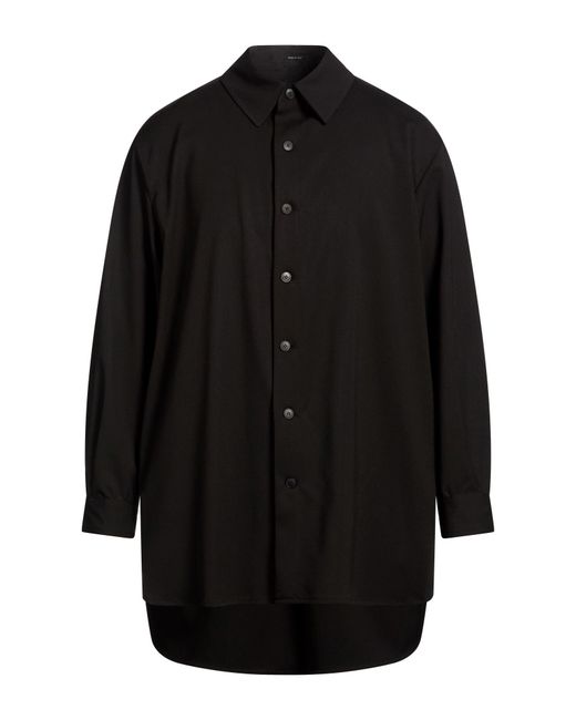 THELAND Black Shirt Virgin Wool, Polyester, Elastane for men