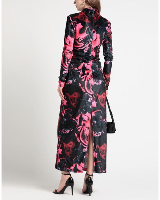 MSGM Red Maxi Dress Polyester, Elastane