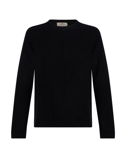 Irish Crone Black Sweater Virgin Wool, Cotton, Polyamide for men