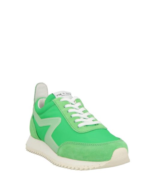 Rag & Bone Green Sneakers Leather, Textile Fibers