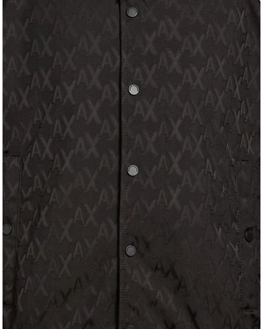 ARMANI EXCHANGE Black Jacket Lambskin, Polyamide for men