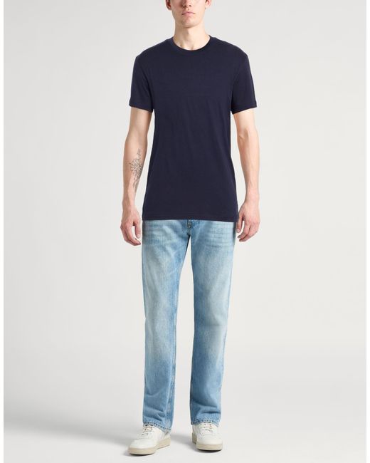 PT Torino Blue T-Shirt Silk, Cotton for men