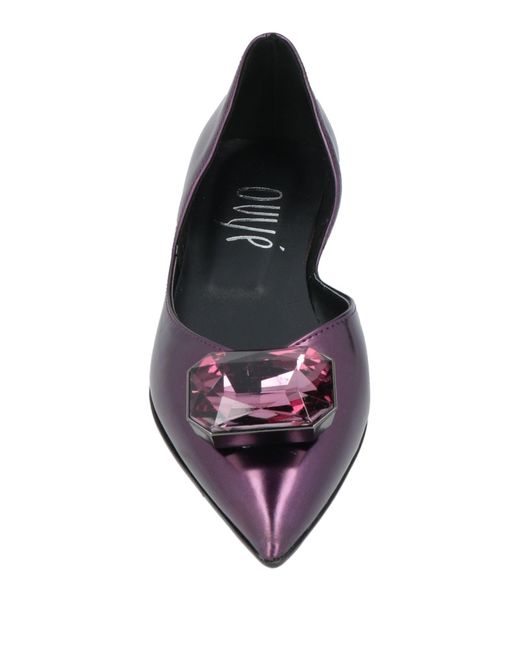 Ovyè Purple Ballet Flats Textile Fibers