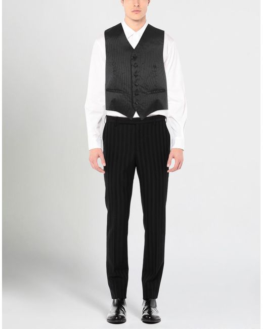 Altea Black Steel Tailored Vest Silk, Polyamide for men