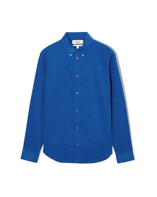 COS Blue Regular-fit Corduroy Shirt for men