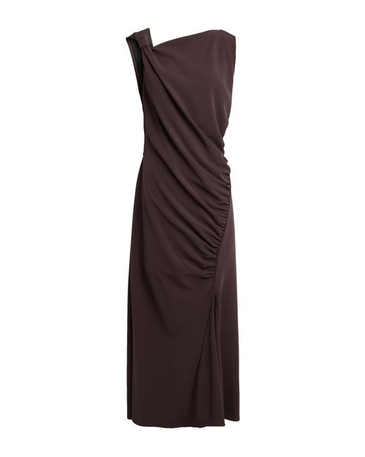 Imperial Brown Maxi Dress Polyester, Elastane