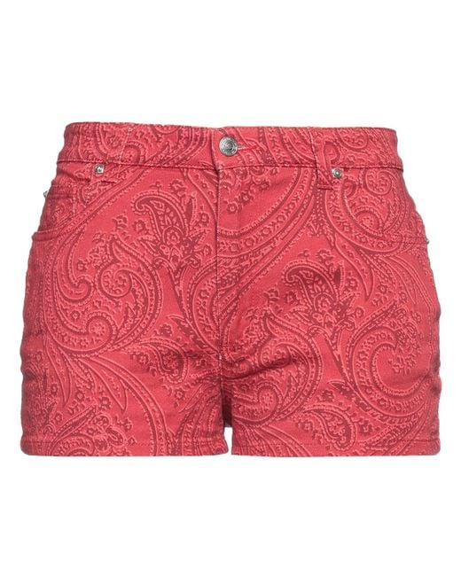 Etro Red Denim Shorts