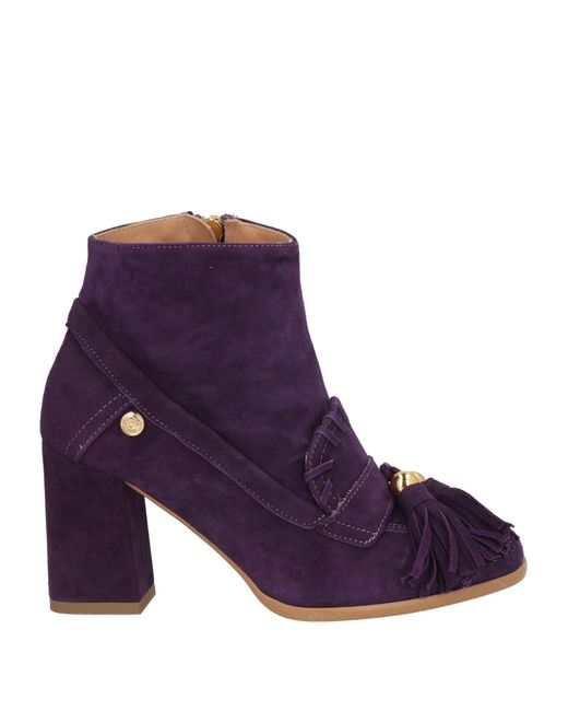 Love Moschino Purple Ankle Boots Leather