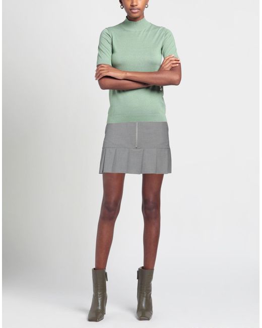 Ganni Gray Mini Skirt Ecovero Viscose, Recycled Polyester, Elastane