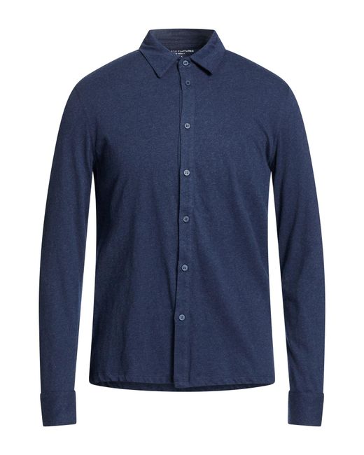Majestic Filatures Blue Shirt Cotton for men