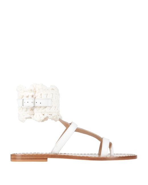 Pinko White Thong Sandal