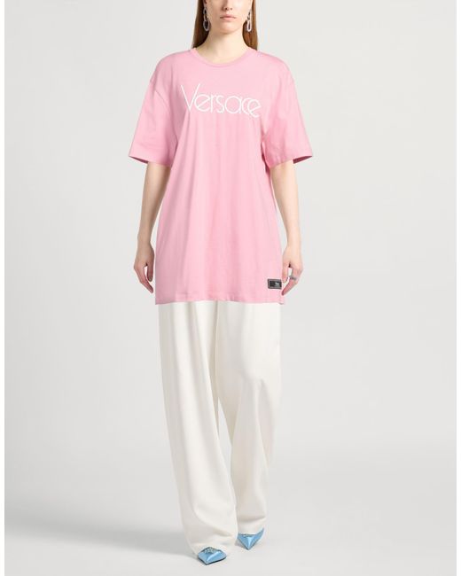 Versace Pink T-Shirt Cotton, Elastane, Polyester
