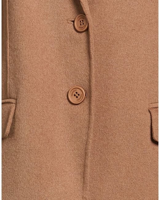 Twinset Brown Camel Blazer Polyester, Wool