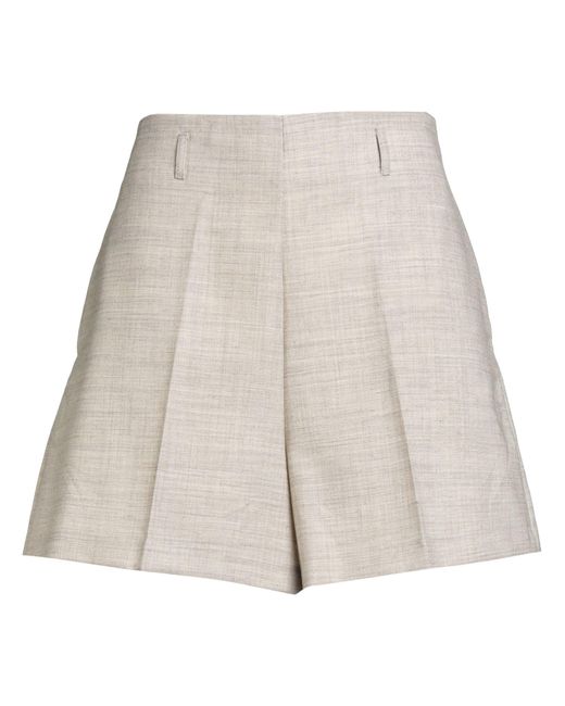 Semicouture Natural Ivory Shorts & Bermuda Shorts Virgin Wool