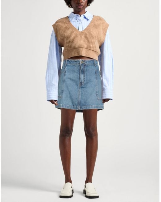 FRAME Blue Denim Skirt Recycled Cotton, Post-Consumer Recycled Cotton