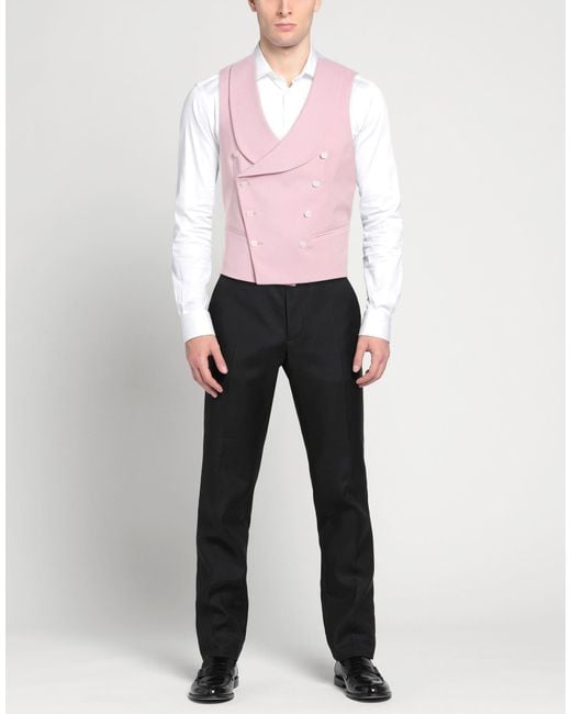 BRERAS Milano Pink Tailored Vest Polyester, Viscose, Elastane for men
