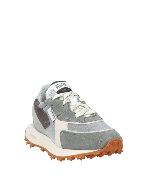 RUN OF White Sneakers Leather, Textile Fibers