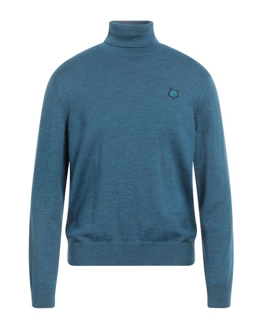 Maison Kitsuné Blue Turtleneck Wool for men
