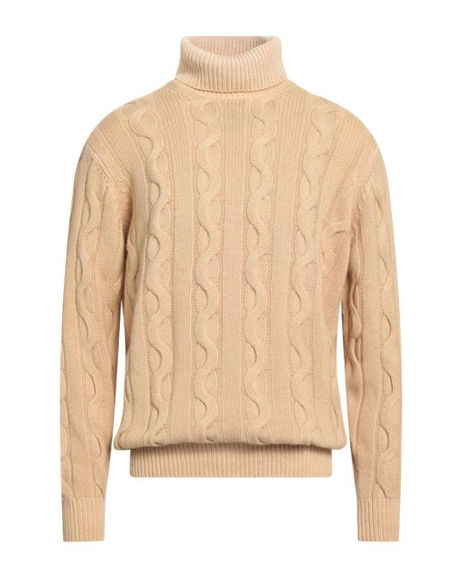 FILIPPO DE LAURENTIIS Natural Turtleneck Merino Wool, Silk, Cashmere for men