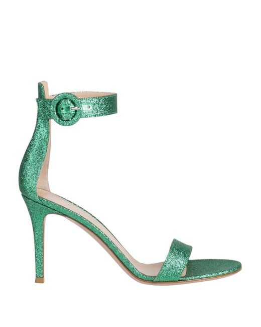 Gianvito Rossi Green Sandals Textile Fibers