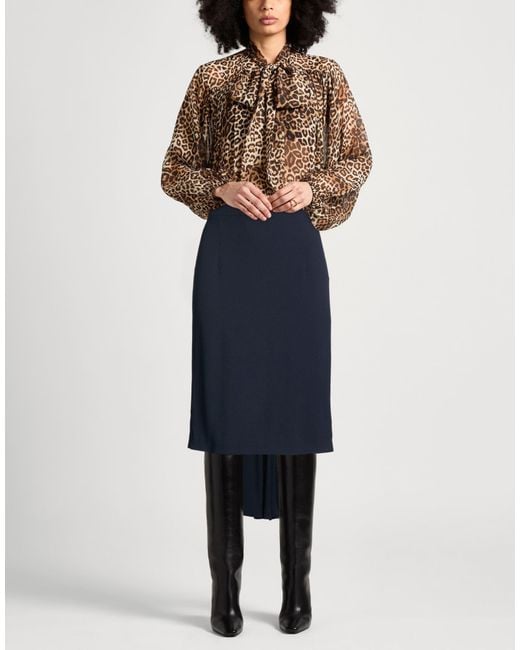 Moschino Blue Midnight Midi Skirt Acetate, Viscose