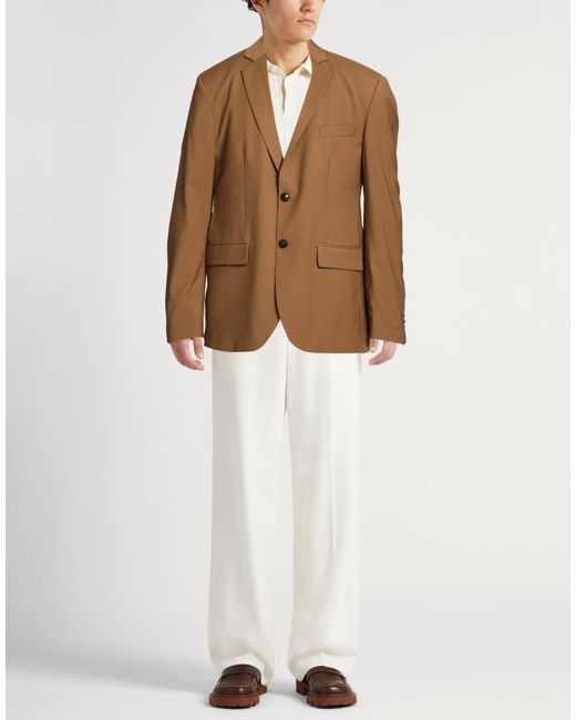 Liu Jo Brown Camel Blazer Polyester, Viscose, Elastane for men