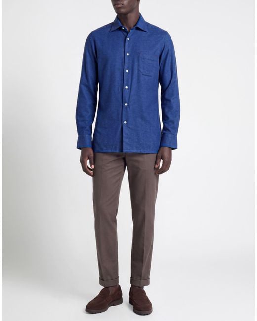Kiton Blue Shirt Cotton for men