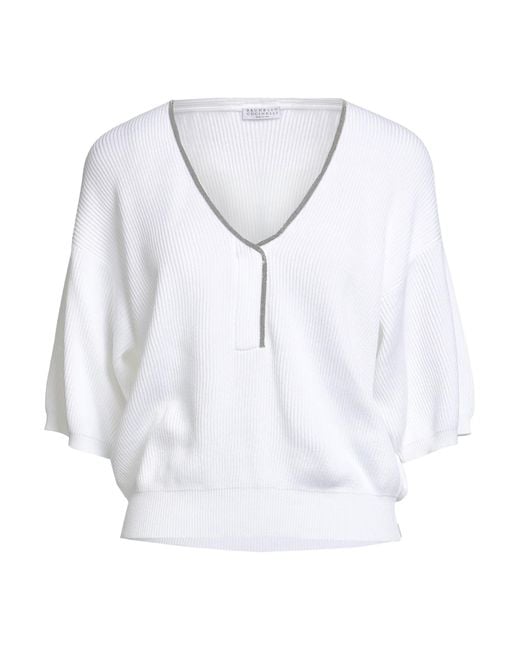 Brunello Cucinelli White Sweaters