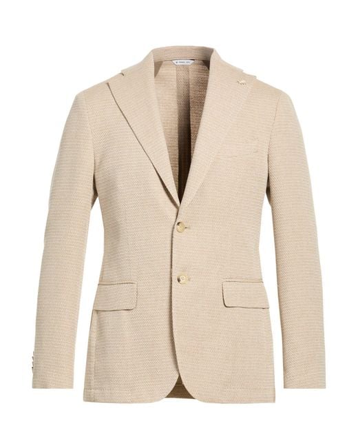 Manuel Ritz Natural Blazer Cotton, Polyester for men