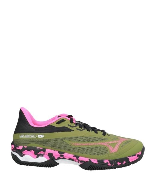 Mizuno Green Sneakers Textile Fibers