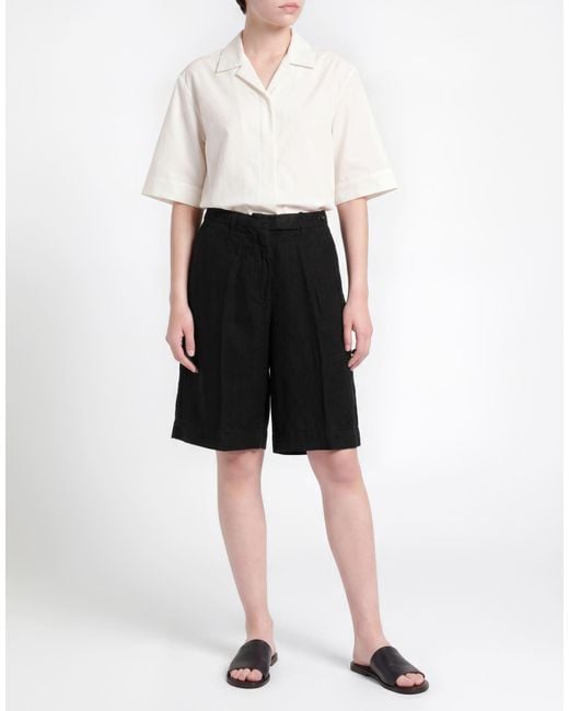 Massimo Alba Black Shorts & Bermuda Shorts Linen
