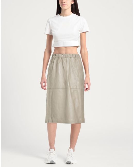 Bolongaro Trevor White Midi Skirt Sheepskin