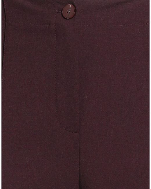 Alysi Purple Pants Polyester, Virgin Wool, Elastane