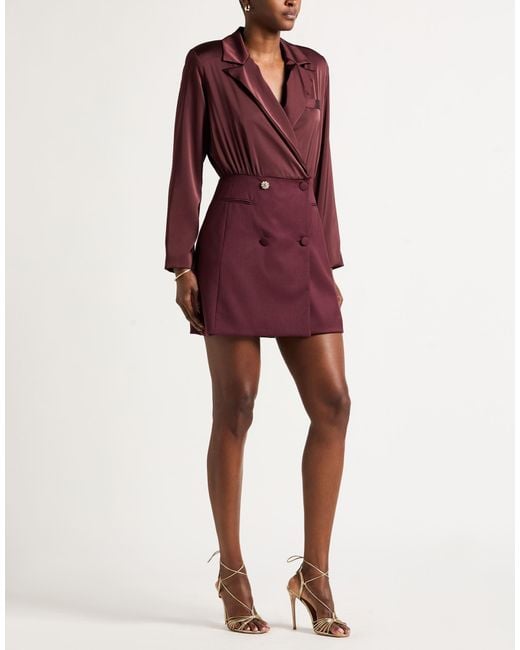 Kocca Purple Mini Dress Polyester, Viscose, Elastane