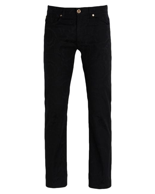 Versace Black Pants Cotton, Elastane for men