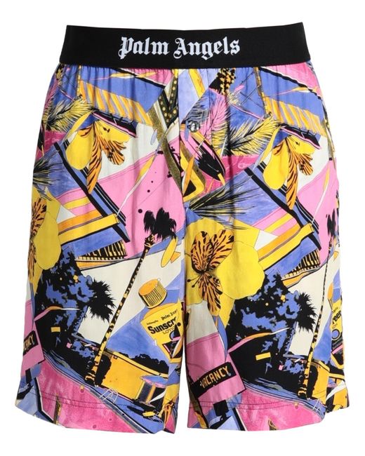 Palm Angels Blue Beach Shorts And Trousers for men