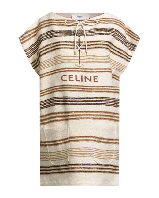 Céline Natural Mini Dress Cotton, Polyamide