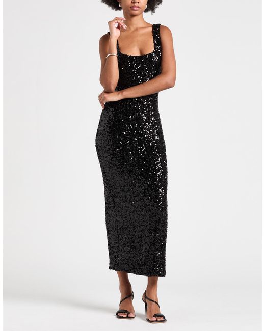 Moschino Black Maxi Dress Polyester, Elastane